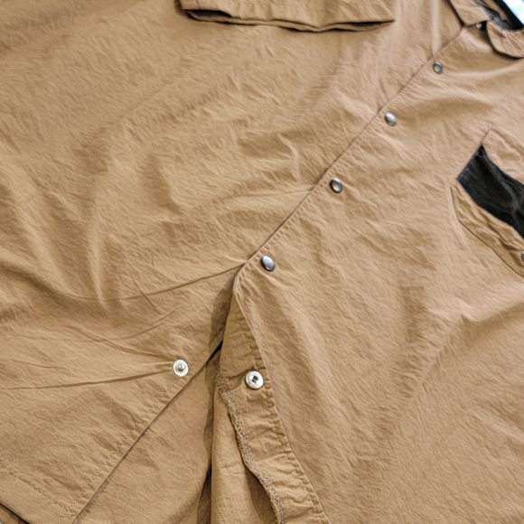 G-Net Short Sleeve Snap Button Shirt Black Mesh Pocket Mens Size XXL Performance - Picture 9 of 16